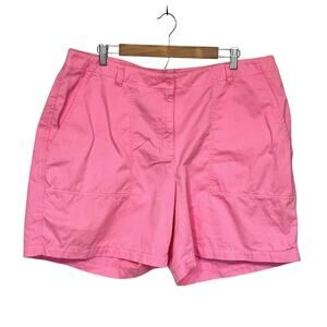 Jones New York Pink Cotton Shorts Plus 18W High Waist Dopamine Dressing Summer
